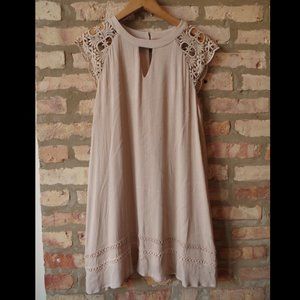 Altar'd State Cream Lace Sleeve Dress